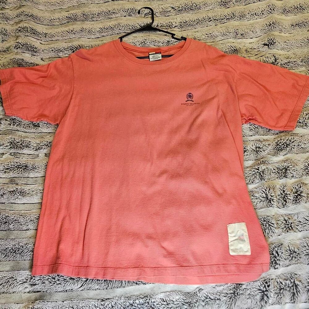 Tommy-hilfiger Men's Pink and Orange T-shirt